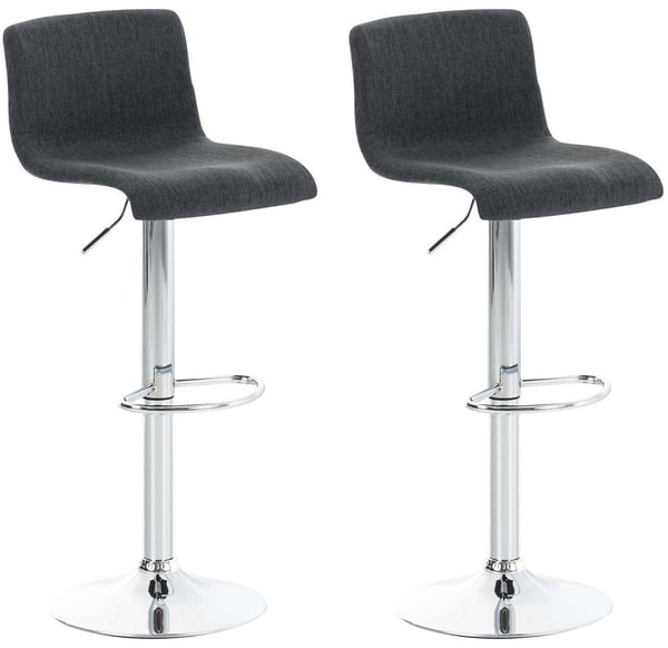 2-stk. Barstole Hover Stof Med Gaslift I Barstol Med Stel i Krom-Optik I Højdejusterbar Counterstol 2-stk. Barstole Hover Stof Med Gaslift I Barstol Med Stel i Krom-Optik I Højdejusterbar Counterstol