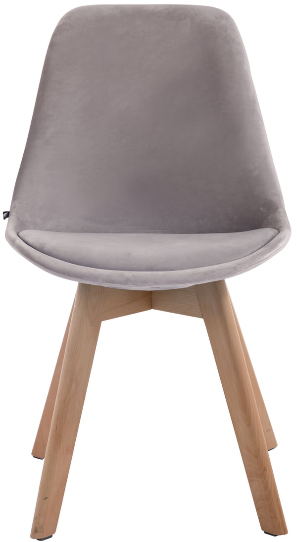 Retro-stol Borneo i fløjl, robust trækonstruktion, komfortabel polstring, siddehøjde: 47 cm.
