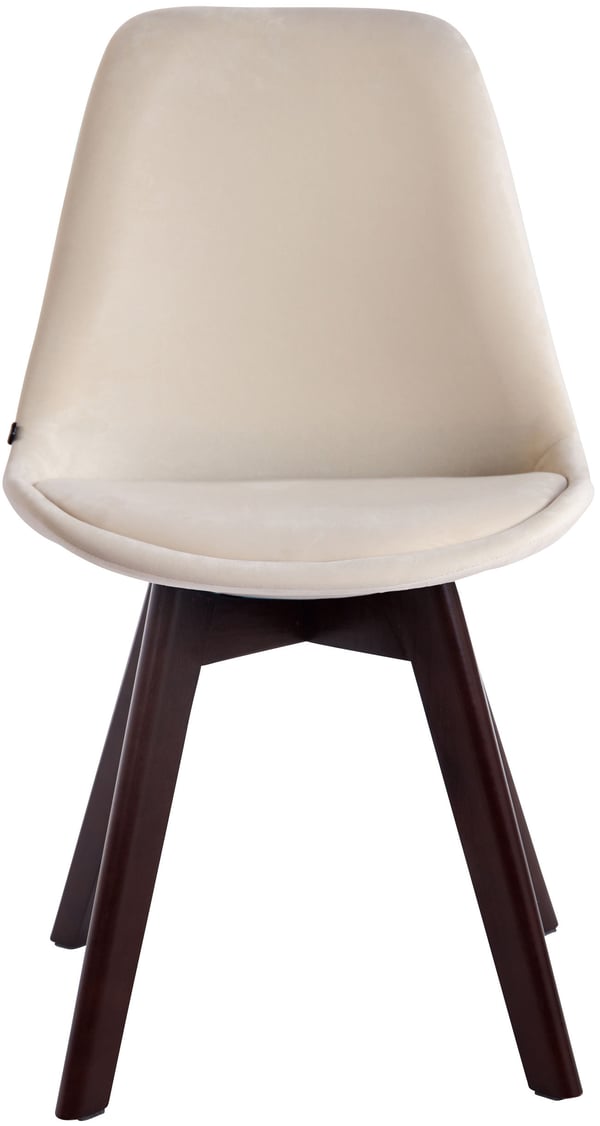 Retro-stol Borneo i fløjl, robust trækonstruktion, komfortabel polstring, siddehøjde: 47 cm.