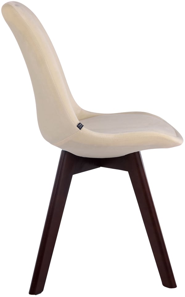 Retro-stol Borneo i fløjl, robust trækonstruktion, komfortabel polstring, siddehøjde: 47 cm.