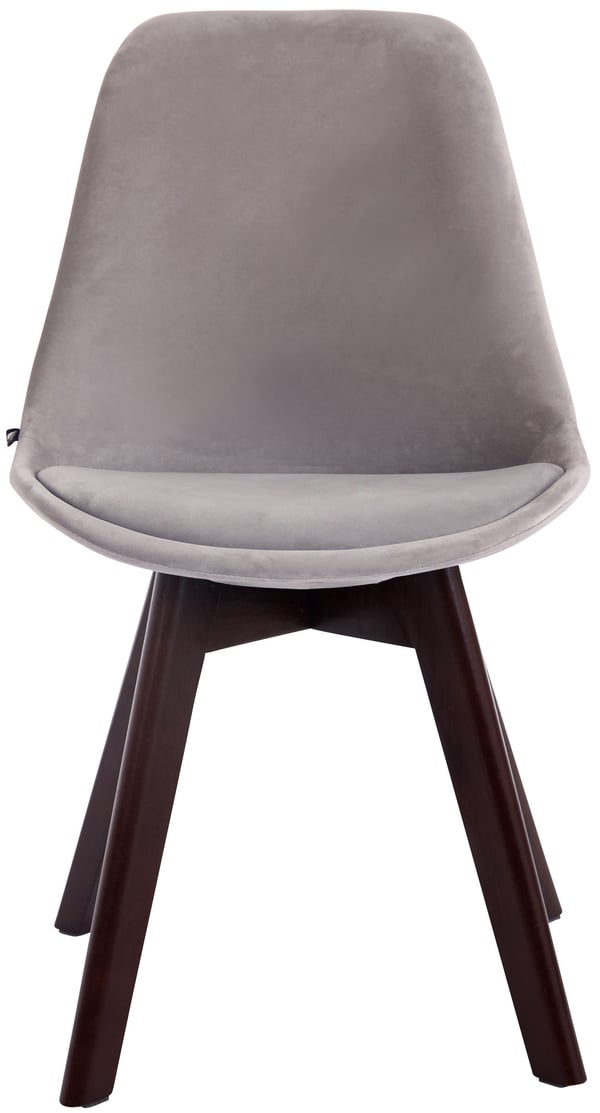 Retro-stol Borneo i fløjl, robust trækonstruktion, komfortabel polstring, siddehøjde: 47 cm.