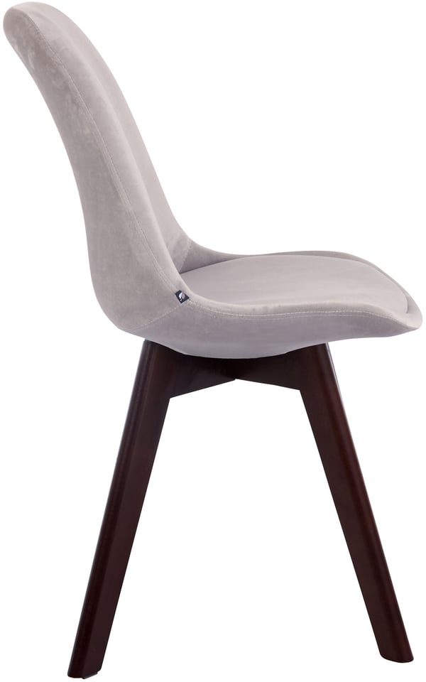 Retro-stol Borneo i fløjl, robust trækonstruktion, komfortabel polstring, siddehøjde: 47 cm.