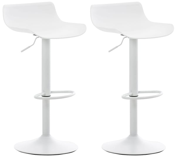 2-pack barstolar Aveiro med plaststol I Justerbar höjd I Barstol med trumpetfot