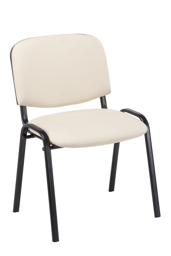 4-pack besöksstol Ken konstläder | Stapelbar med robust metallram | Stol med ryggstöd
