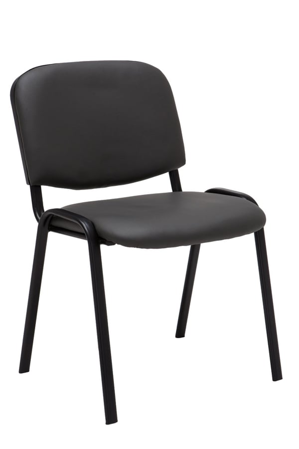 4-pack besöksstol Ken konstläder | Stapelbar med robust metallram | Stol med ryggstöd