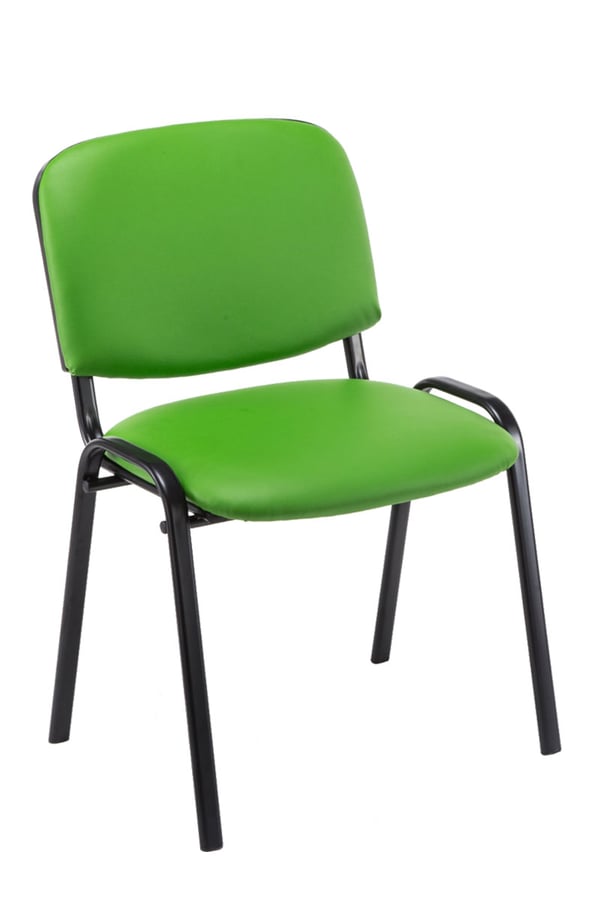 4-pack besöksstol Ken konstläder | Stapelbar med robust metallram | Stol med ryggstöd