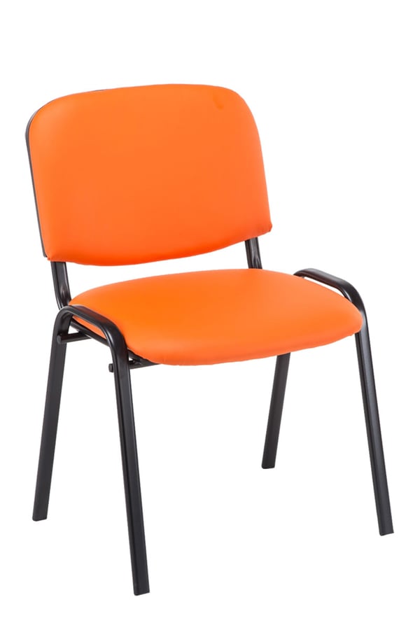 4-pack besöksstol Ken konstläder | Stapelbar med robust metallram | Stol med ryggstöd