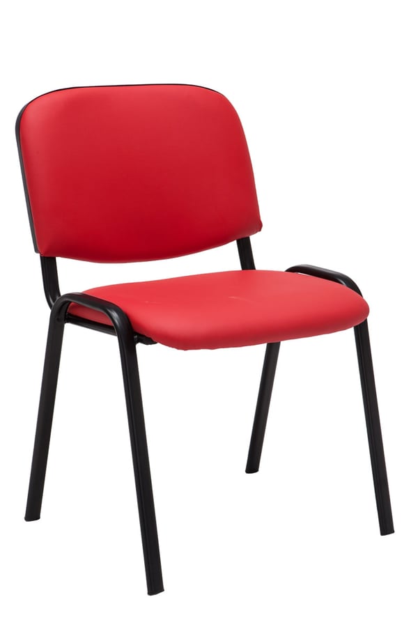 4-pack besöksstol Ken konstläder | Stapelbar med robust metallram | Stol med ryggstöd