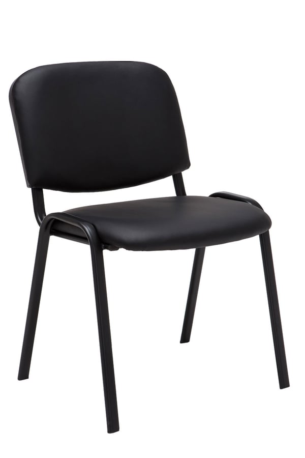 4-pack besöksstol Ken konstläder | Stapelbar med robust metallram | Stol med ryggstöd