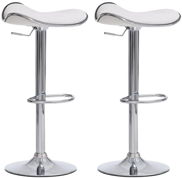 2x Barstol Shanghai med konstläder I Justerbar i höjd I Snurrbar sits I Tygel med trumpetfot