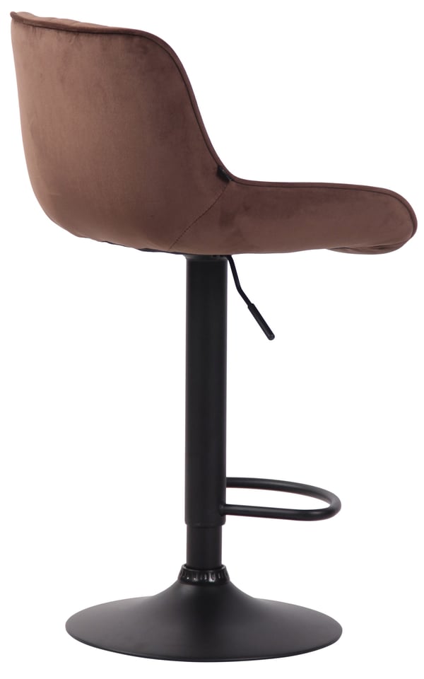 Barstol Lentini Velvet I Counter Stool Højdejusterbar I Barstol med fodstøtte I 360° Drejelig I Counter Stool Med Trompet Base