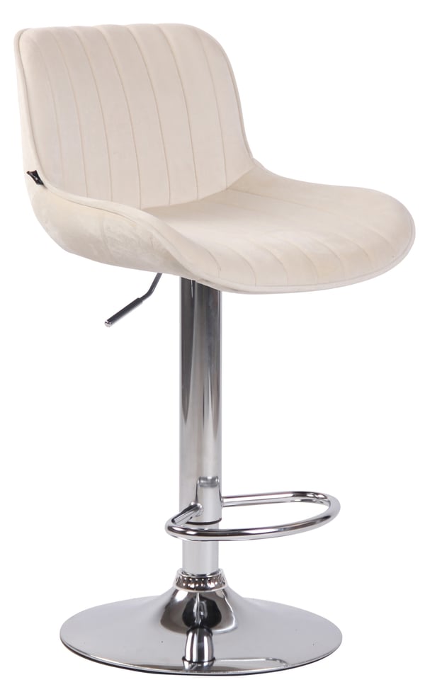 Barstol Lentini Velvet I Counter Stool Højdejusterbar I Barstol med fodstøtte I 360° Drejelig I Counter Stool Med Trompet Base