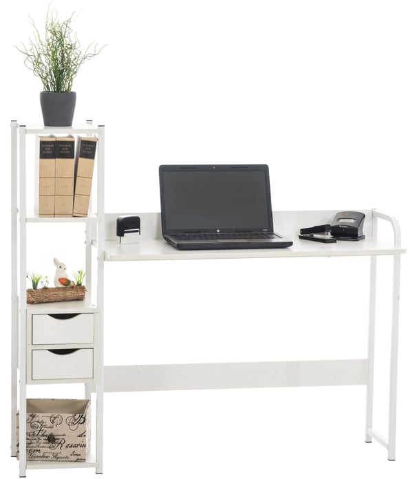Skrivbord Widnes I Arbetsbord med hylla och förvaring I Datorbord med lådor I Laptopbord i industriell stil