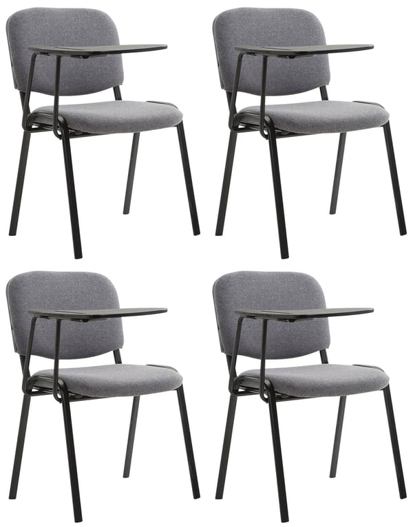 Set om 4 Ken-stol med hopfällbart bord tyg I Stoppad träningsstol med skrivplatta Set om 4 Ken-stol med hopfällbart bord tyg I Stoppad träningsstol med skrivplatta