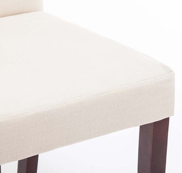 Matstol Ina med trästomme och tygklädsel I Stol med sitthöjd 47 cm I Stol med hög ryggstöd