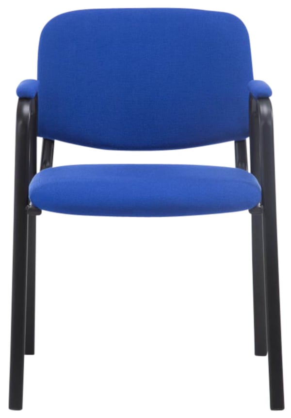 Ken Pro stapelstolar 4-pack, vadderade armstöd, tygklädsel. Stapelbara konferensstolar med svart metallunderrede, stabila upp till 150 kg