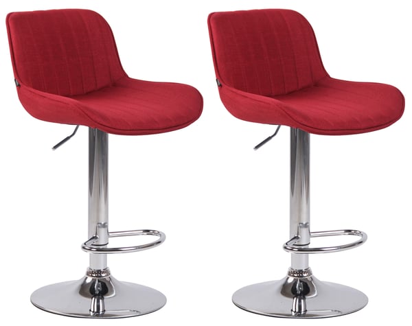 2-pack barstolar Lentini tyg | Justerbar höjd | Barstolar med fotstöd | 360° roterbar | Diskstolar med trumpetfot