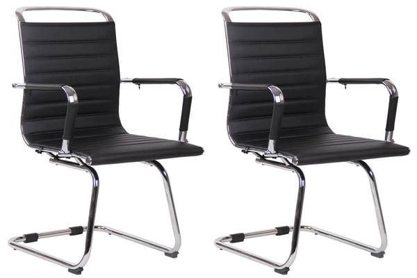 2-pack konferensstolar Balve med armstöd | Säte i konstläder eller äkta läder | Gungstolar med golvskydd 2-pack konferensstolar Balve med armstöd | Säte i konstläder eller äkta läder | Gungstolar med golvskydd