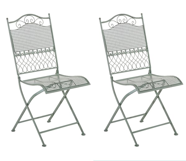 2 kappaleen setti kokoontaitettavia puutarhatuoleja Kiran, metallituolit jugendtyylissa, vettahylkivat parveketuolit terassille 2 kappaleen setti kokoontaitettavia puutarhatuoleja Kiran, metallituolit jugendtyylissa, vettahylkivat parveketuolit terassille
