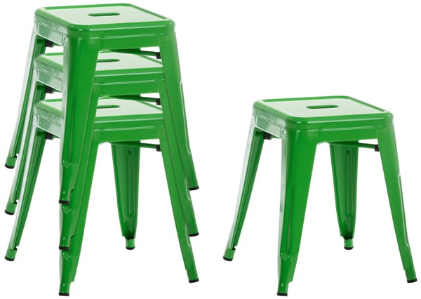 4-pack sittpallar Armin i metall | Stapelbar | Sitthöjd 46 cm | Lättskött arbetsstol