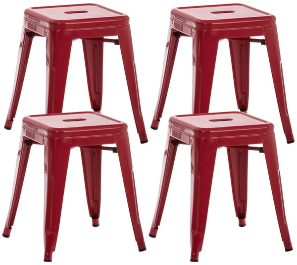 4-pack sittpallar Armin i metall | Stapelbar | Sitthöjd 46 cm | Lättskött arbetsstol