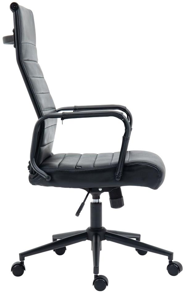 Ergonomisk kontorsstol Kolumbus äkta läder, höj- och sänkbar skrivbordsstol, snurrbar stol med hjul, belastning upp till 150 kg
