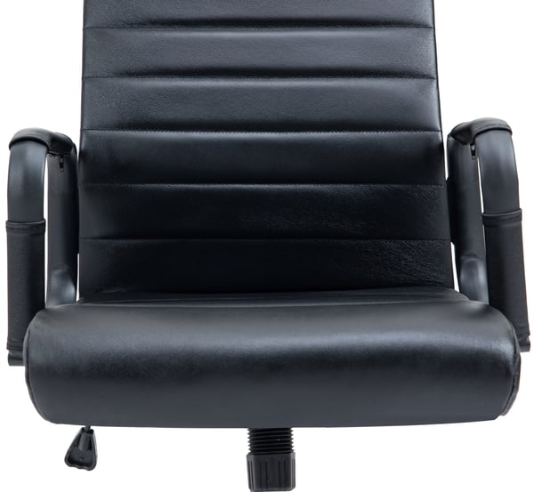 Ergonomisk kontorsstol Kolumbus äkta läder, höj- och sänkbar skrivbordsstol, snurrbar stol med hjul, belastning upp till 150 kg