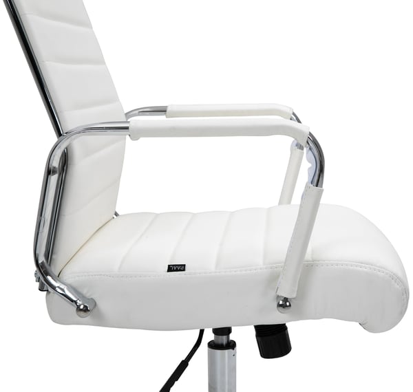 Ergonomisk kontorsstol Kolumbus äkta läder, höj- och sänkbar skrivbordsstol, snurrbar stol med hjul, belastning upp till 150 kg