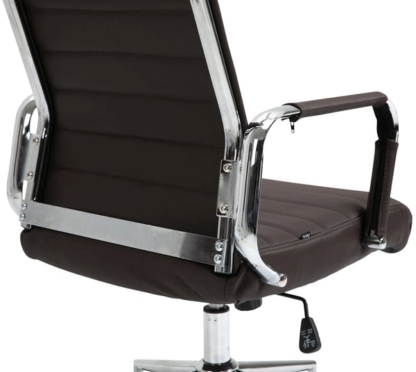 Ergonomisk kontorsstol Kolumbus äkta läder, höj- och sänkbar skrivbordsstol, snurrbar stol med hjul, belastning upp till 150 kg