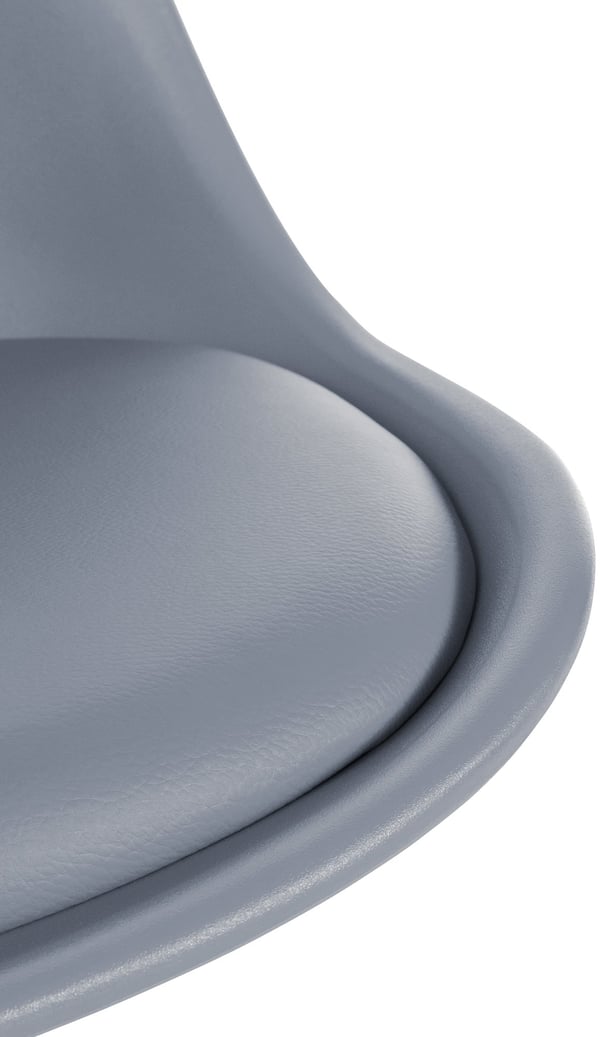 Stol Sofia Plast I Matstol med Sits i Konstläder och Plastskal I Plaststol med 4-bent Trästativ