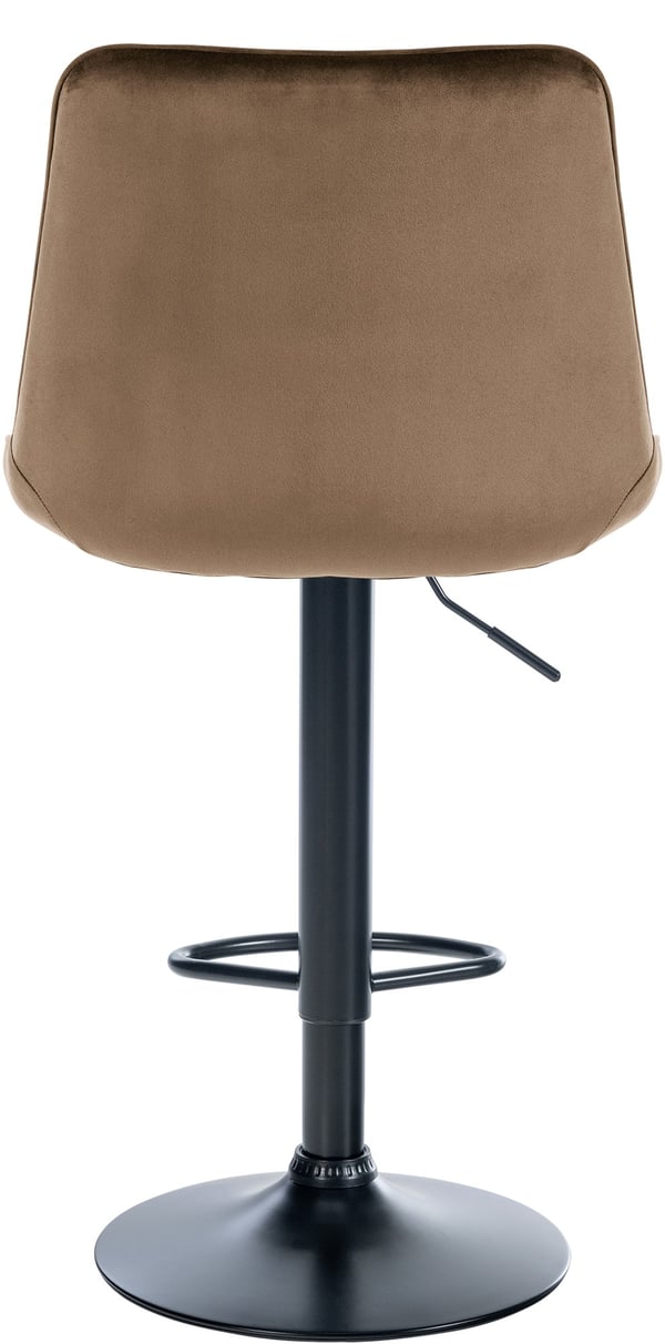 Barstol Toni Velvet | Höjdjusterbar bänkpall med ryggstöd | Barstol med metallram