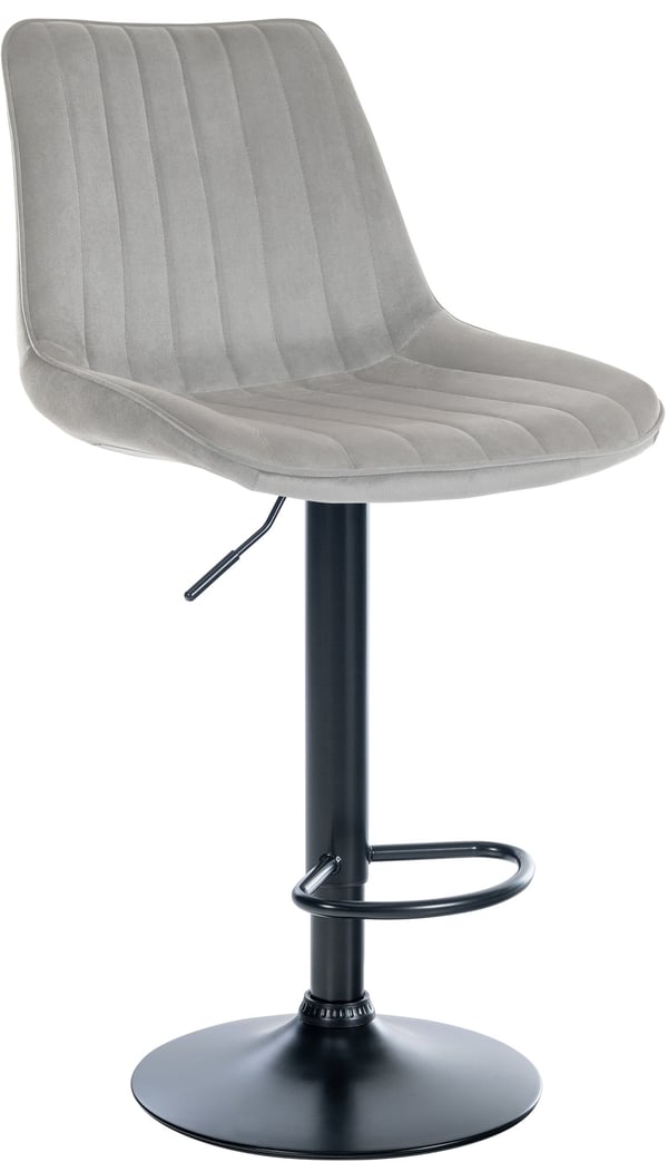 Barstol Toni Velvet | Höjdjusterbar bänkpall med ryggstöd | Barstol med metallram