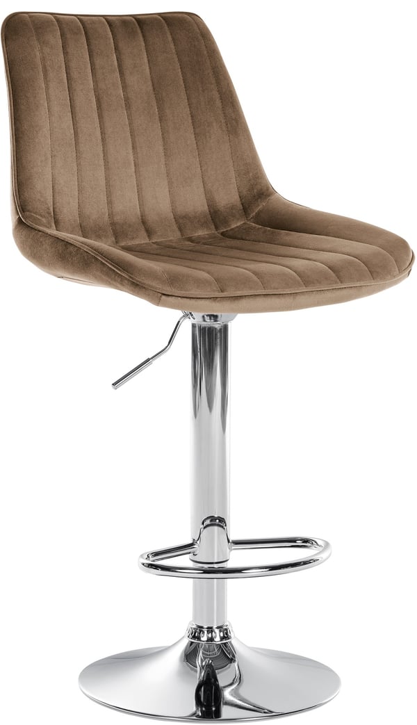 Barstol Toni Velvet | Höjdjusterbar bänkpall med ryggstöd | Barstol med metallram