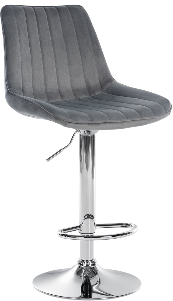 Barstol Toni Velvet | Höjdjusterbar bänkpall med ryggstöd | Barstol med metallram