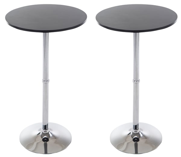 2-Pack Metallbarbord Med Rund Träskiva | Ø 60 CM | Höjd: 110 CM
