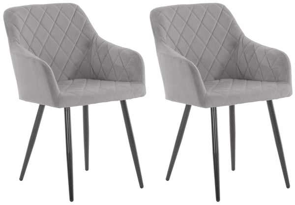 2-pack matstol Shila I klädsel tyg eller sammet I stoppad stol med armstöd