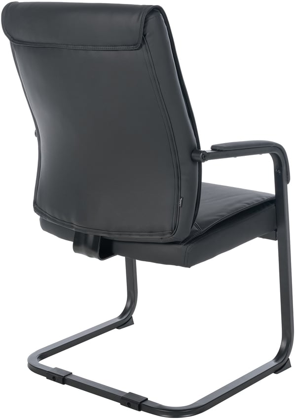 XL Cantilever Chair Anubis med imiteret læderbetræk og polstret sæde I Easy Care konferencestol med armlæn