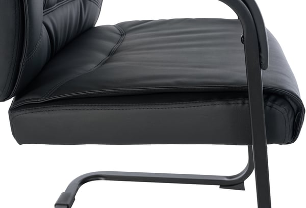 XL Cantilever Chair Anubis med imiteret læderbetræk og polstret sæde I Easy Care konferencestol med armlæn