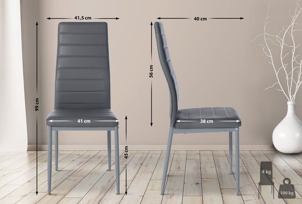 Set om 4 matstolar Mayfair I klädsel i sammet eller konstläder I stoppad fåtölj I stoppad stol med 4-benstativ i metall