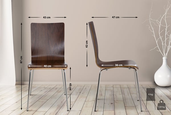 Pepe besøgsstol I Ergonomisk formet lænestol med træsæde I Robust metalramme I Komfort og stil med robust konstruktion