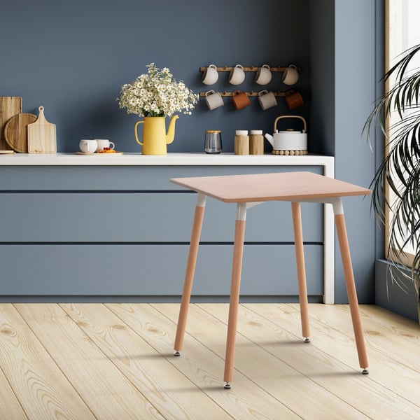 Köksbord Viborg I Matbord i skandinavisk design för vardagsrummet med bordsskiva i MDF I Stativ i bokträ, justerbara golvskydd
