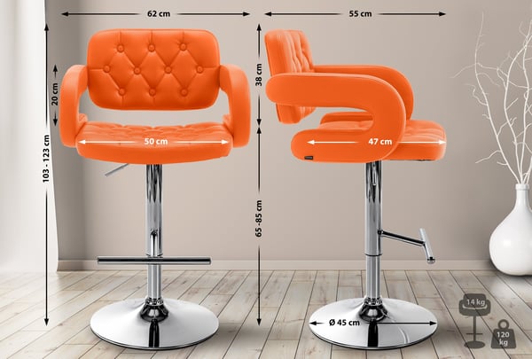 Barstol Dublin med konstläderklädsel I Höjdjusterbar