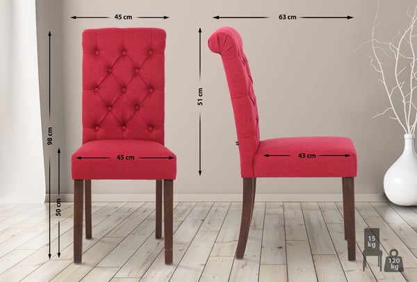 Spisebordsstol Lisburn I Velour I Stof I Polstret Stol Quiltet Chesterfield Design
