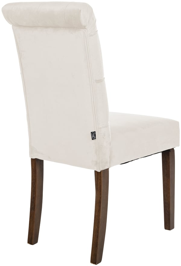2 stk. spisestuestole Lisburn I fløjl I stof I polstrede stole quiltet Chesterfield design
