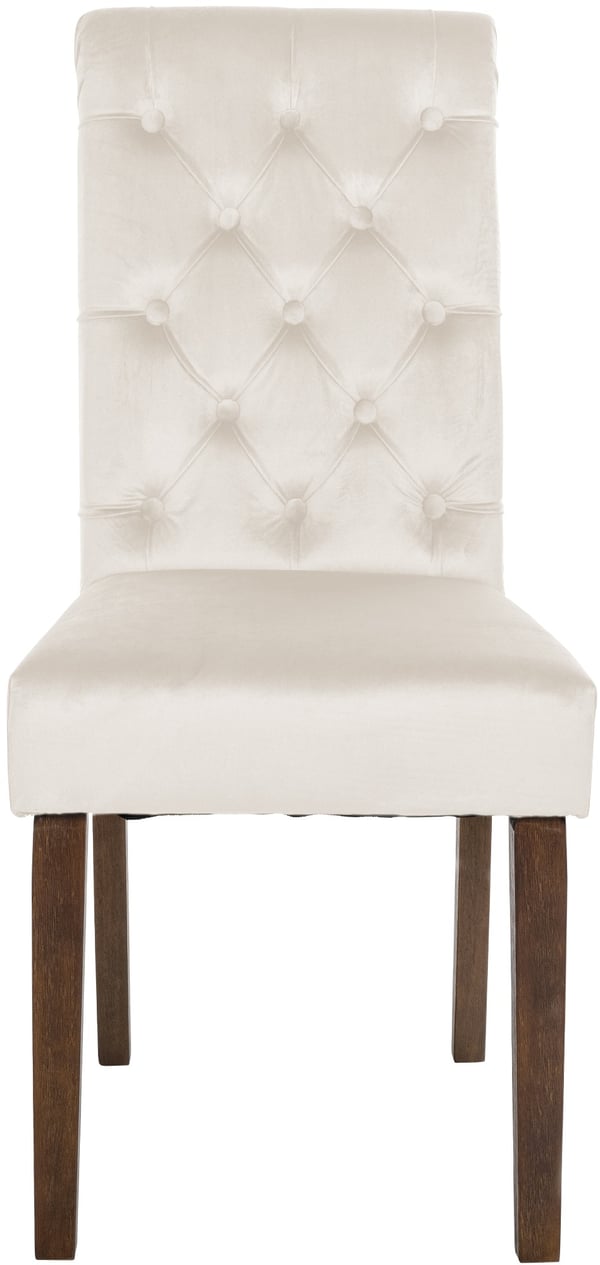 2 stk. spisestuestole Lisburn I fløjl I stof I polstrede stole quiltet Chesterfield design