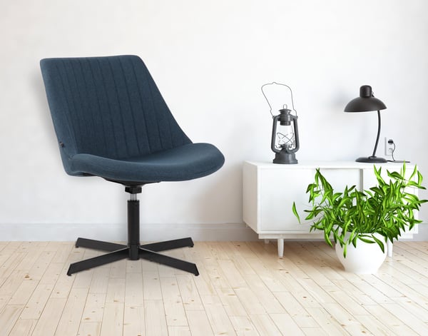 Lounger Granby I 360 asteen pyörivä rentotuoli kangasverhoilulla I Ergonominen muotoilu lattiaystävällisillä jalkasuojilla I Selkänojallinen nojatuoli