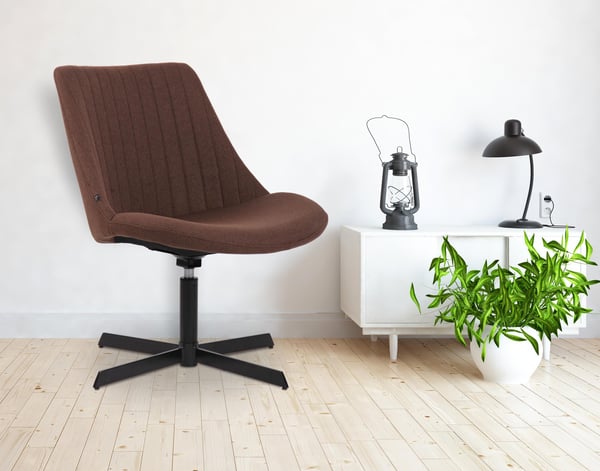 Lounger Granby I 360 asteen pyörivä rentotuoli kangasverhoilulla I Ergonominen muotoilu lattiaystävällisillä jalkasuojilla I Selkänojallinen nojatuoli