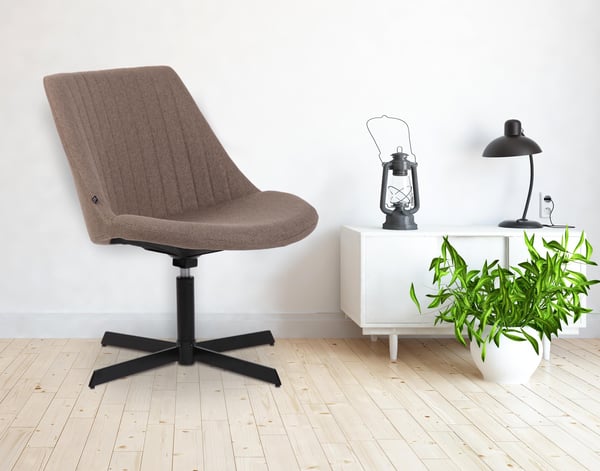 Lounger Granby I 360 asteen pyörivä rentotuoli kangasverhoilulla I Ergonominen muotoilu lattiaystävällisillä jalkasuojilla I Selkänojallinen nojatuoli