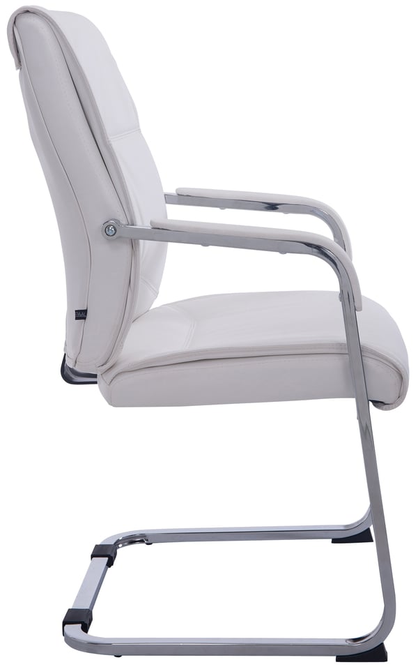 XL Cantilever Chair Anubis med imiteret læderbetræk og polstret sæde I Easy Care konferencestol med armlæn