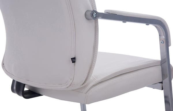 XL Cantilever Chair Anubis med imiteret læderbetræk og polstret sæde I Easy Care konferencestol med armlæn